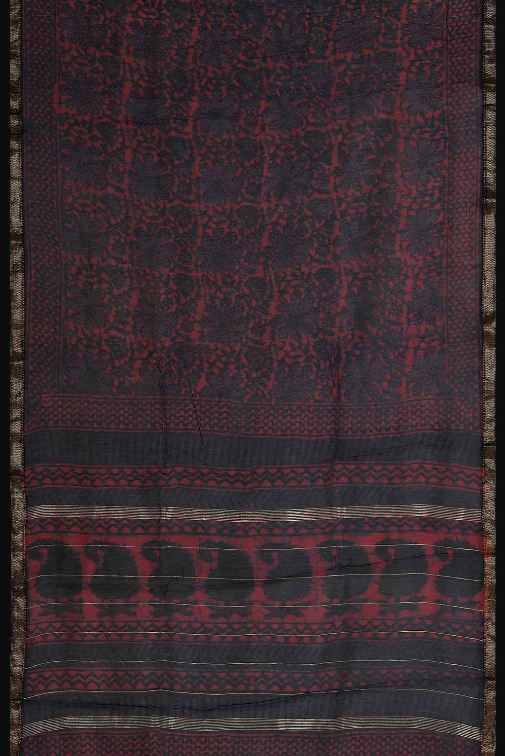 Black Maheshwari Silk Cotton Saree