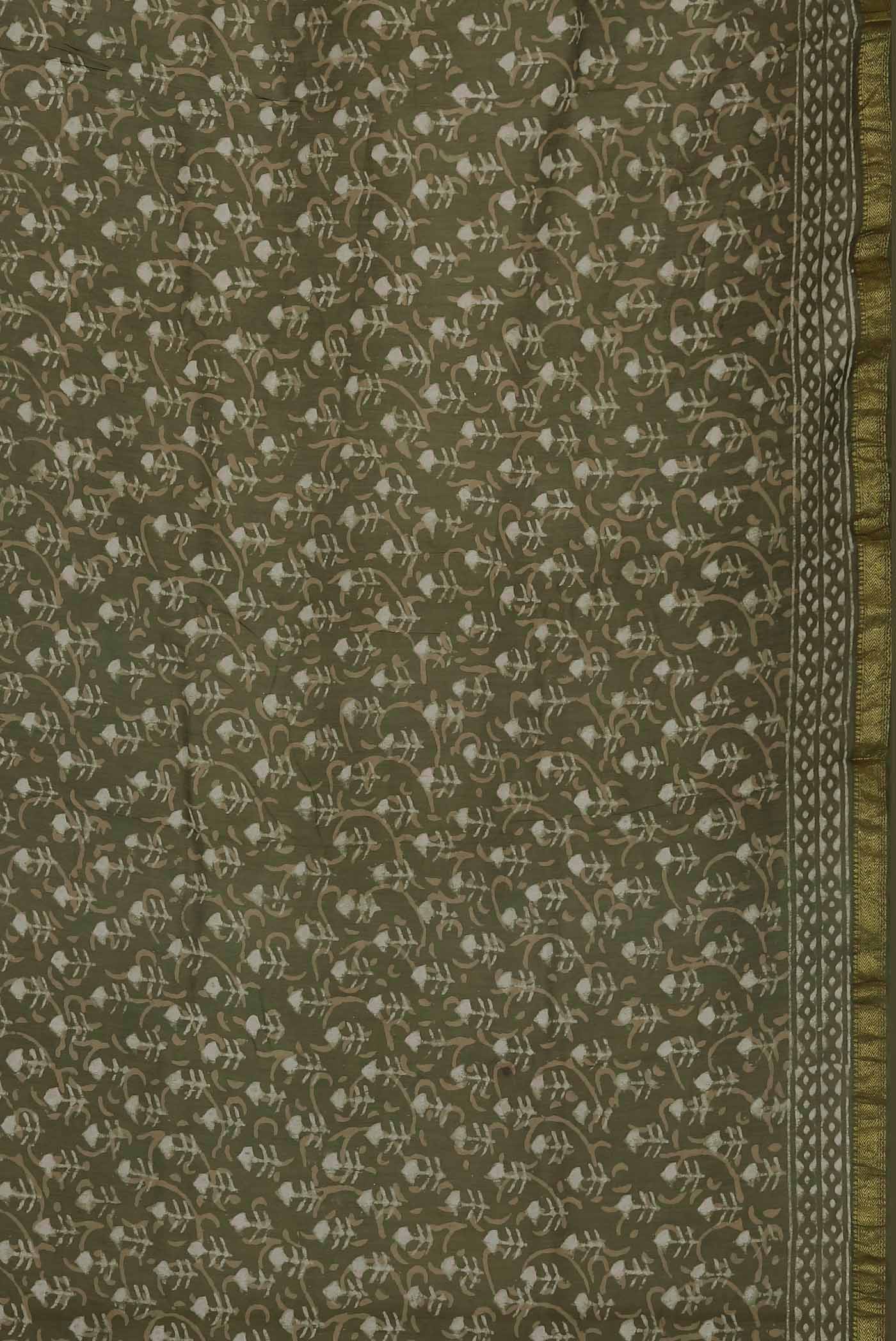 Mehandi Green Maheshwari Silk Cotton Saree