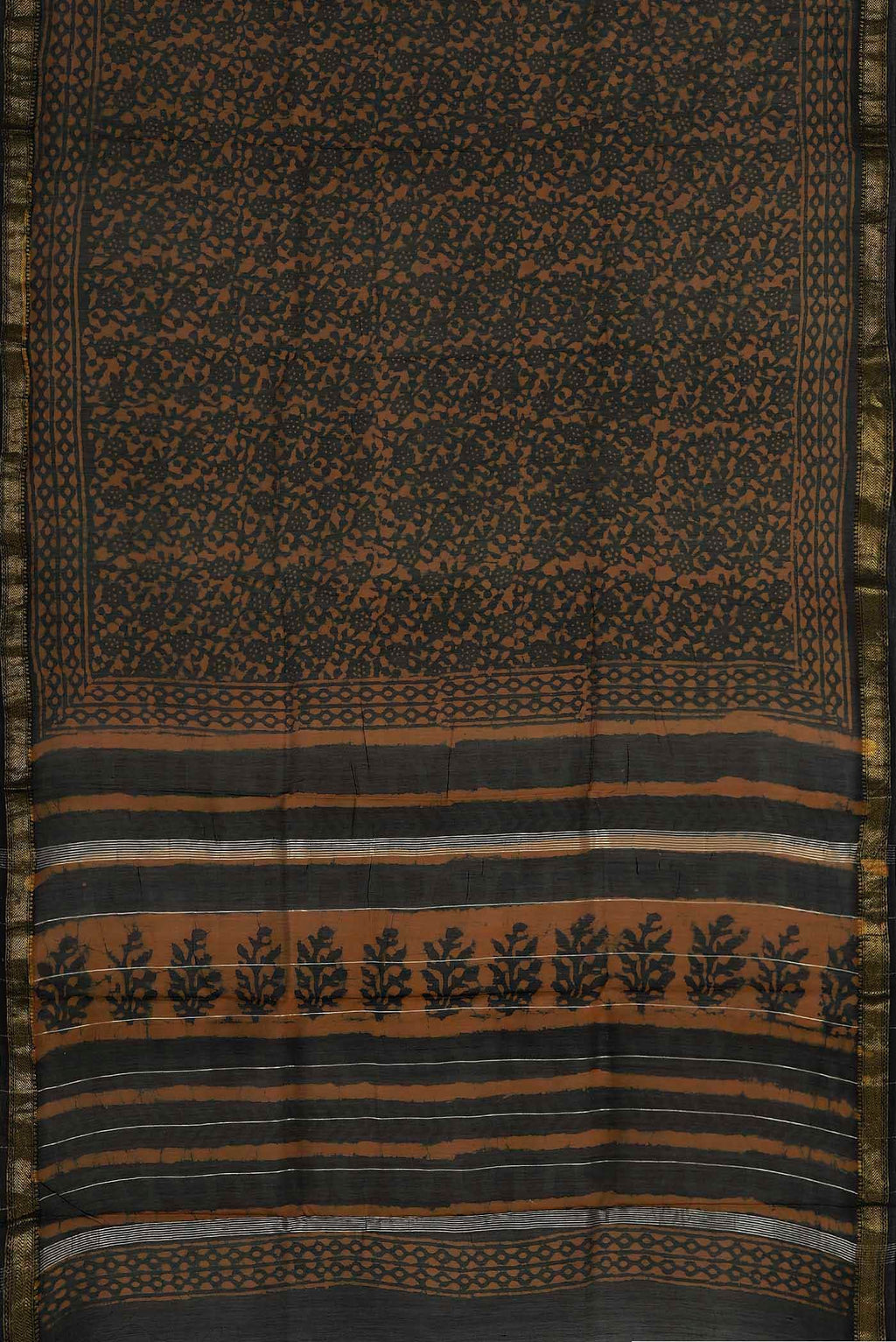 Black Maheshwari Silk Cotton Saree
