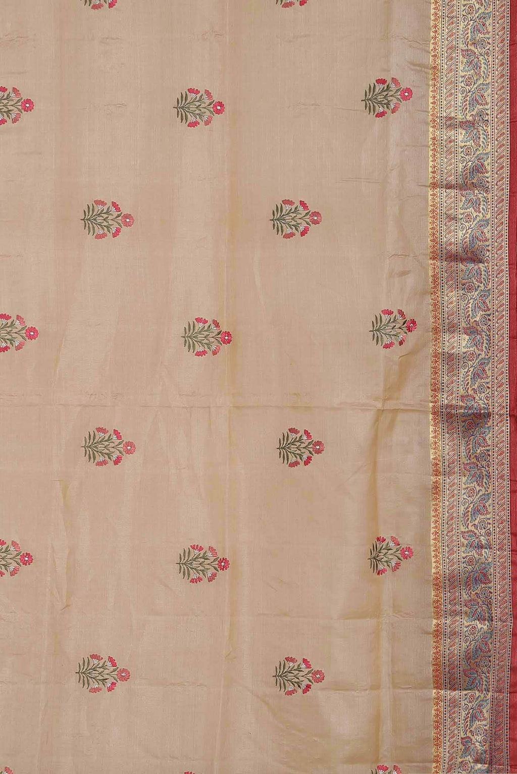 Beige Banarasi Tussar Silk Saree