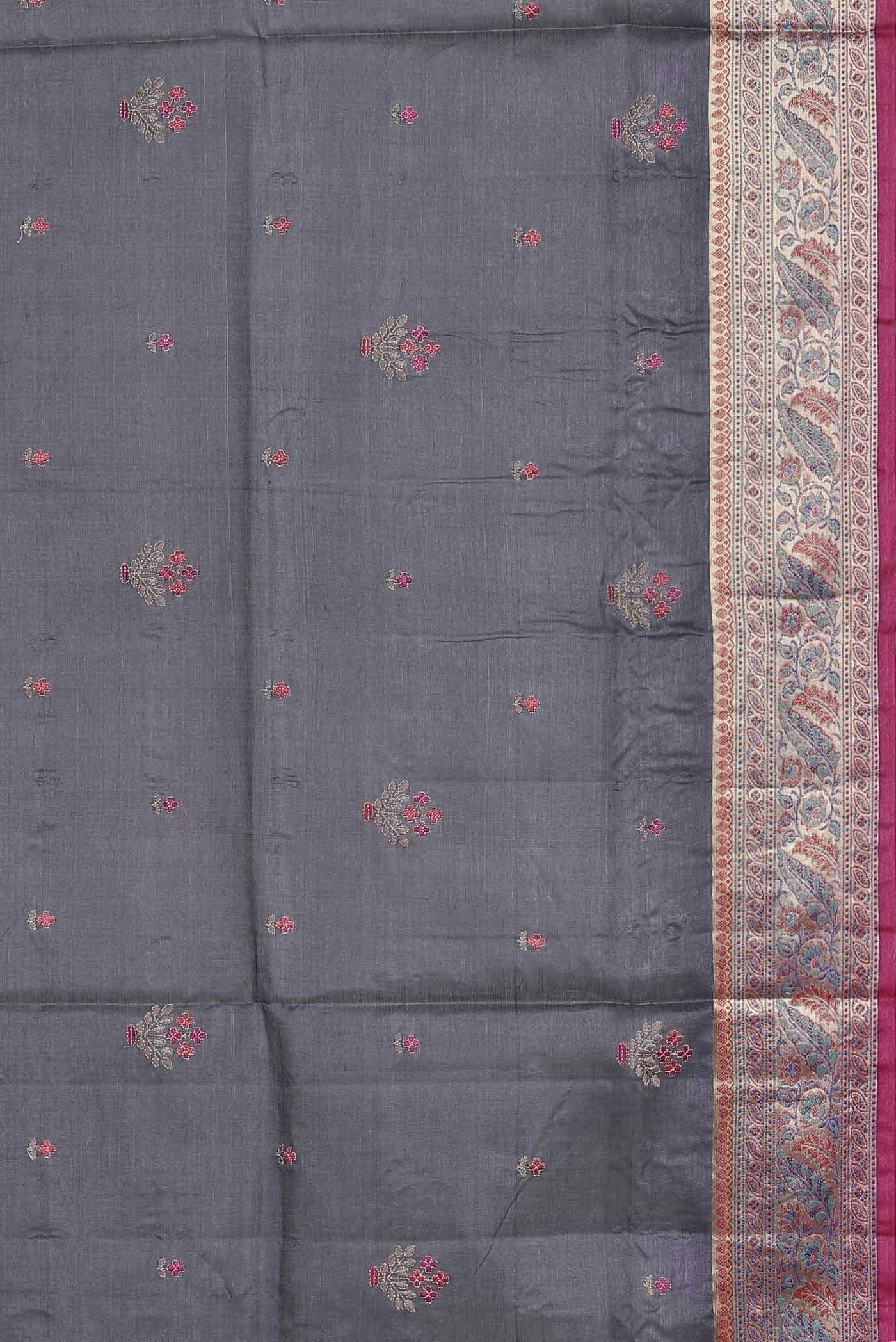 Blue Banarasi Tussar Silk Saree