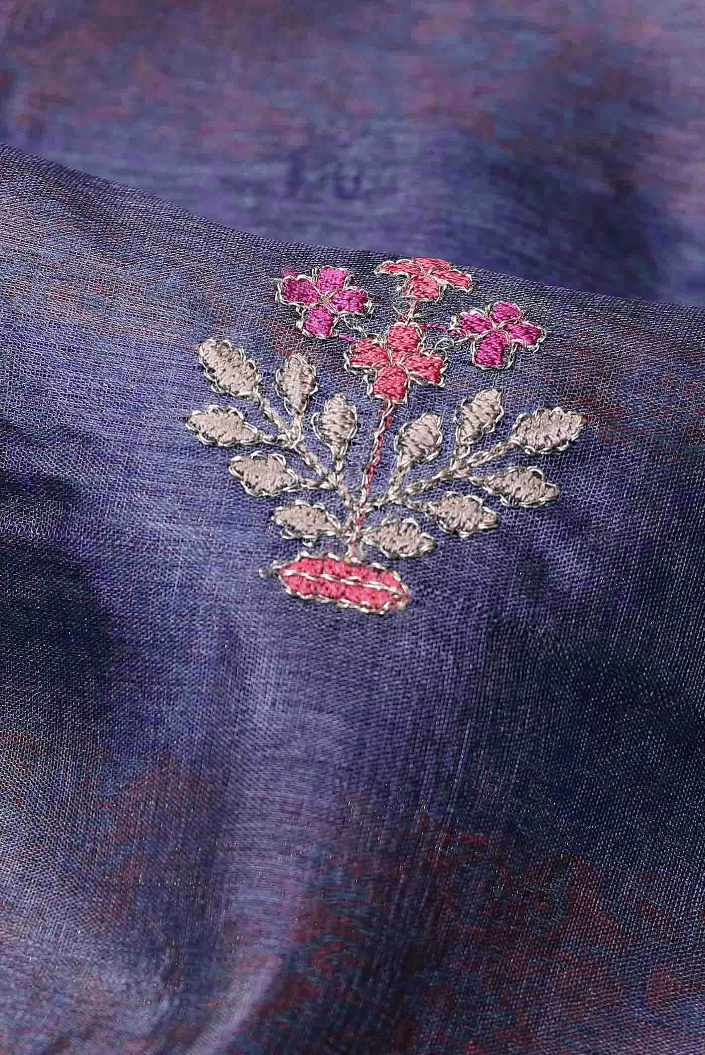 Blue Banarasi Tussar Silk Saree