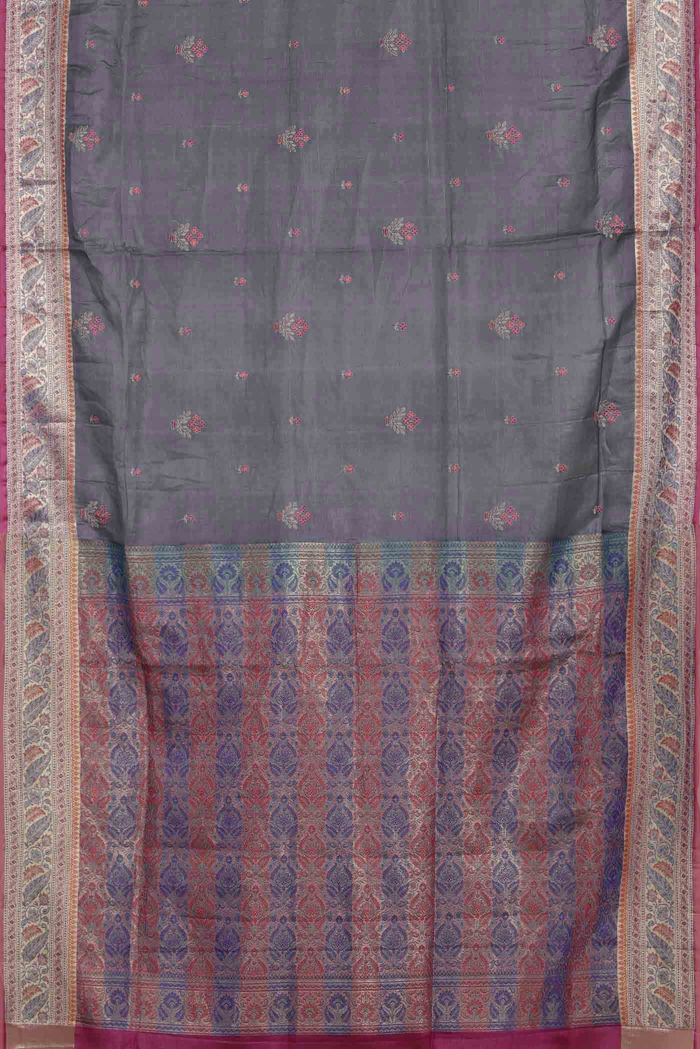 Blue Banarasi Tussar Silk Saree
