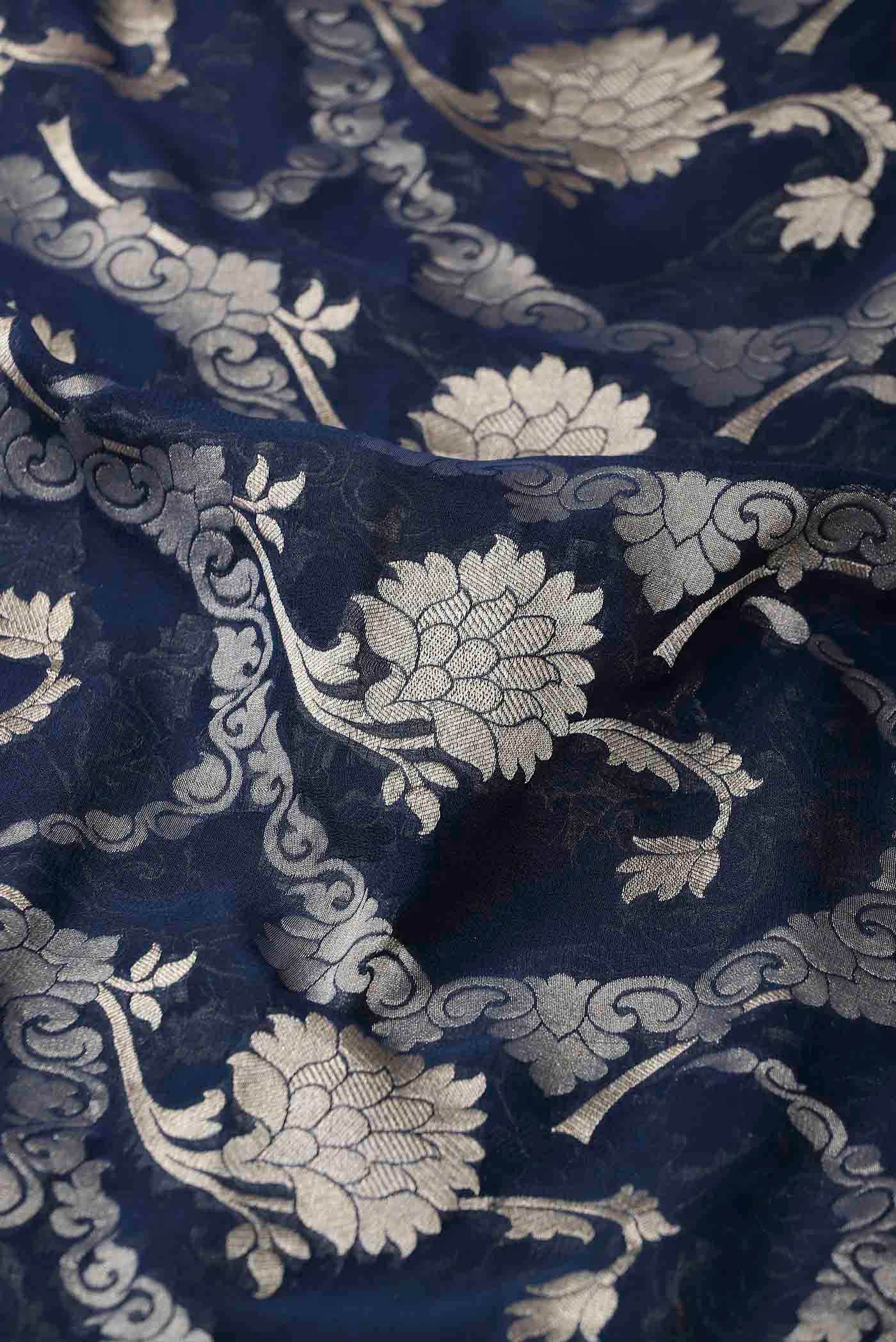 Blue Banarasi Georgette Saree