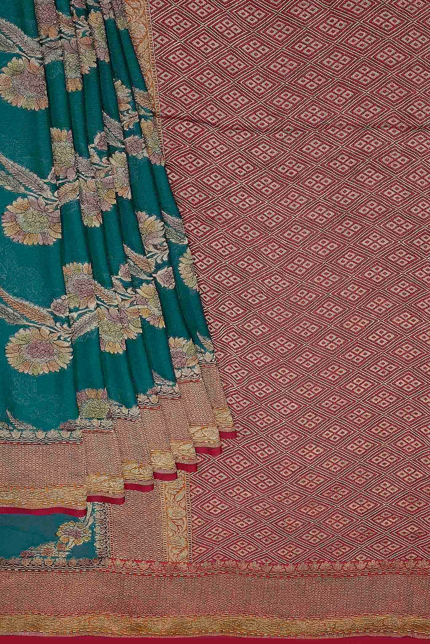 Green Banarasi Silk Saree