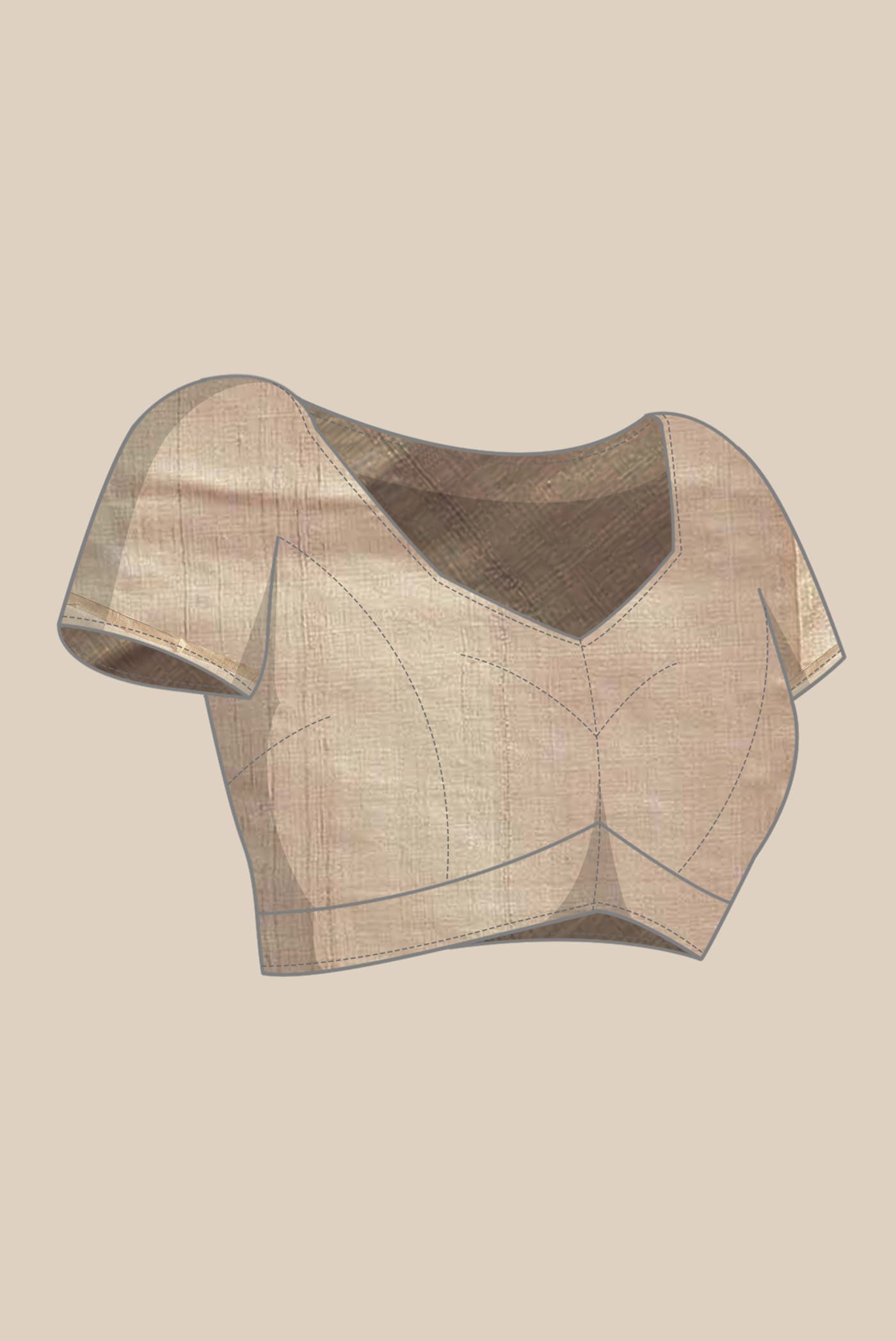 Beige Tussar Silk Saree