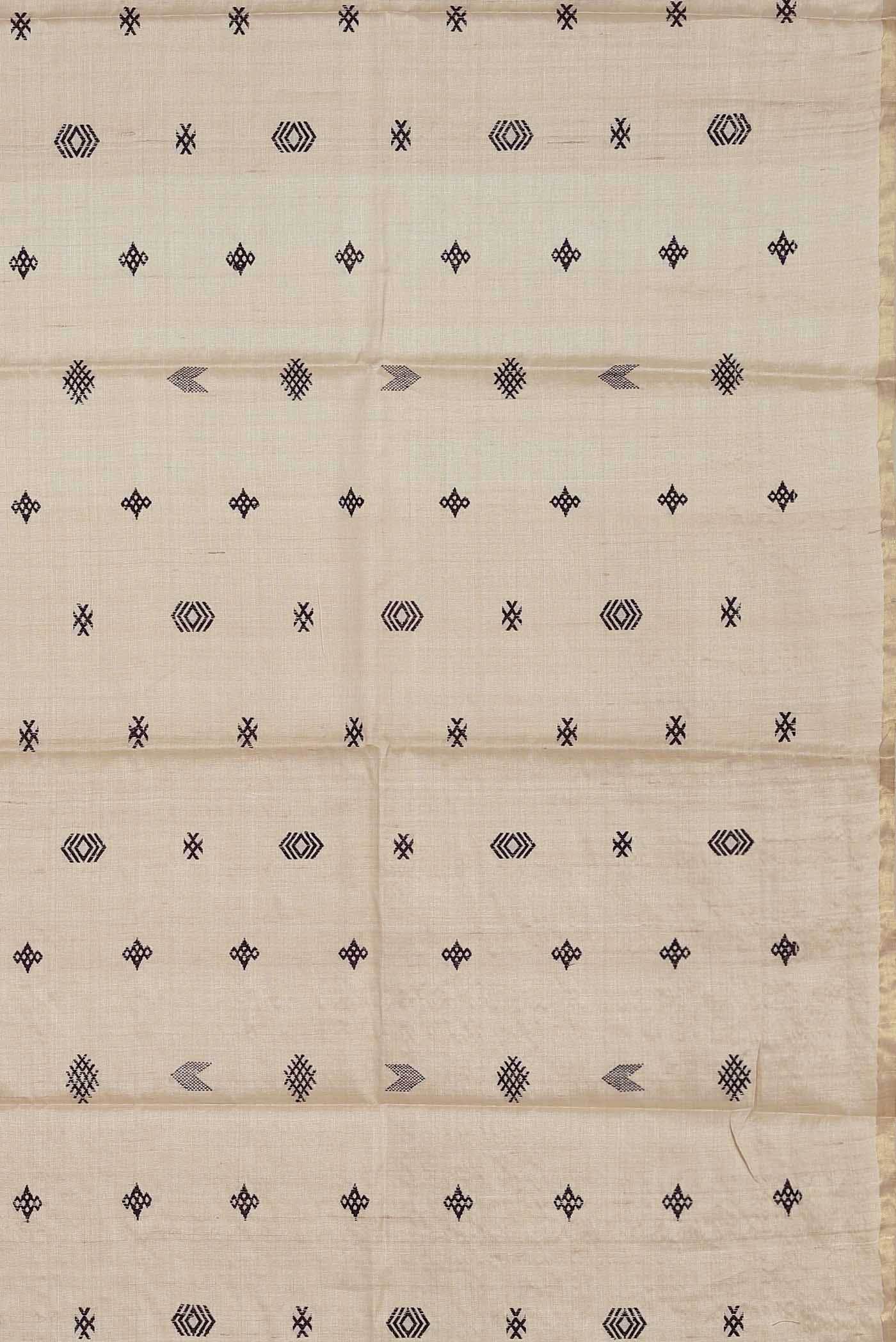 Beige Tussar Silk Saree