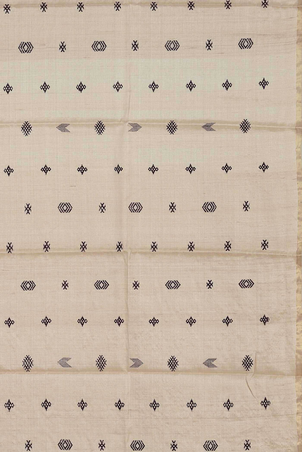 Beige Tussar Silk Saree