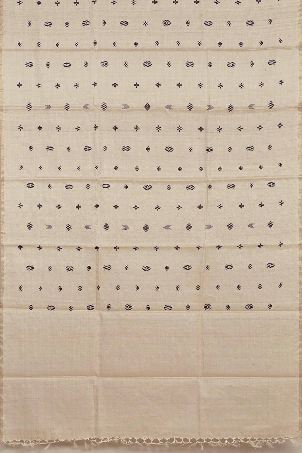 Beige Tussar Silk Saree