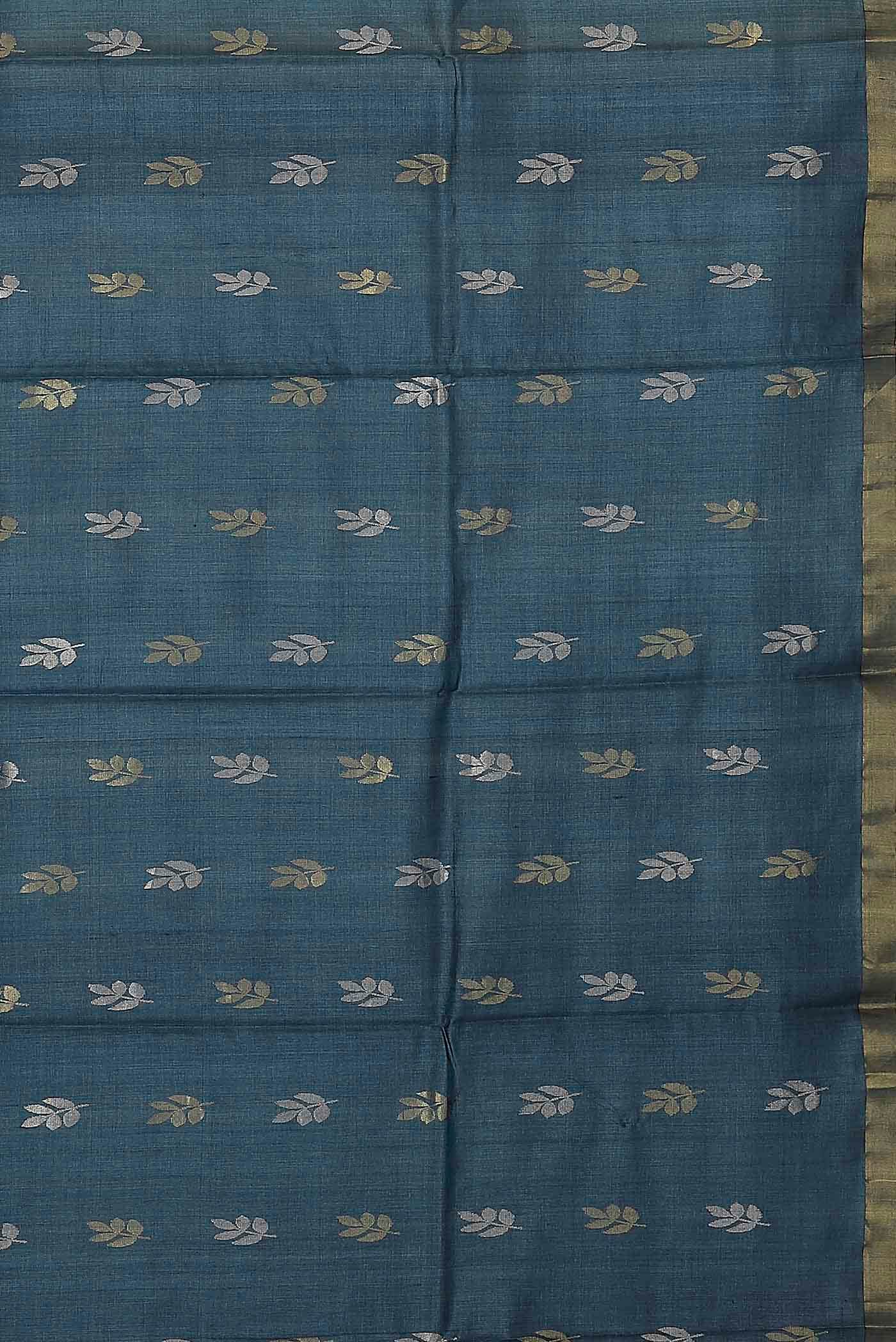 Blue Bhagalpuri Tussar Silk Saree