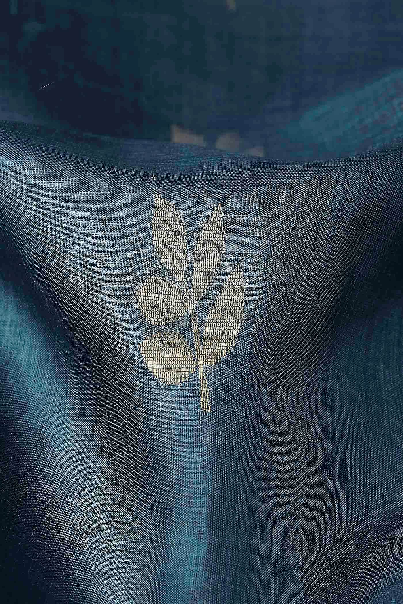 Blue Bhagalpuri Tussar Silk Saree
