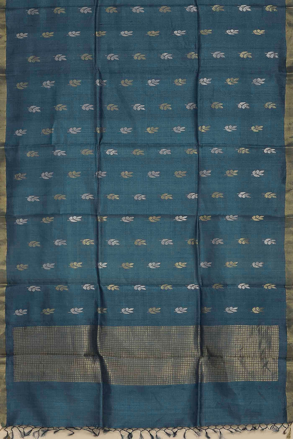 Blue Bhagalpuri Tussar Silk Saree