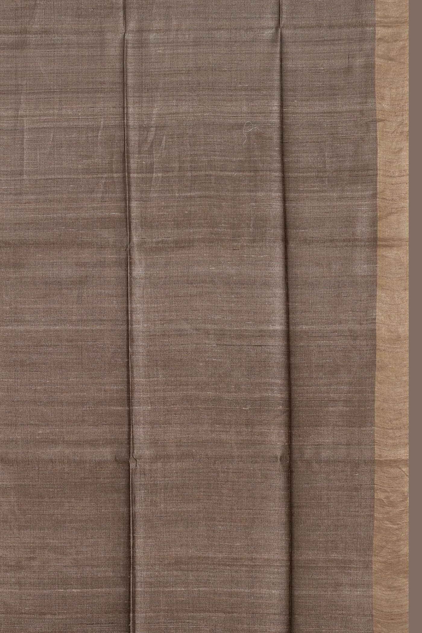 Beige Bhagalpuri Tussar Silk Saree