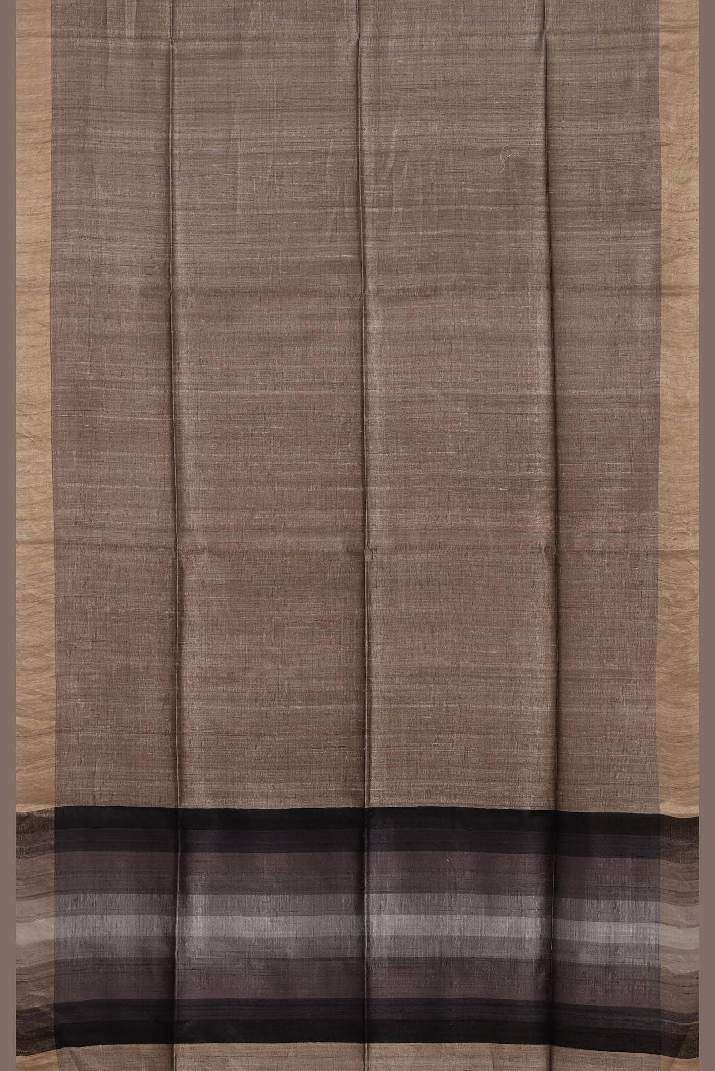 Beige Bhagalpuri Tussar Silk Saree