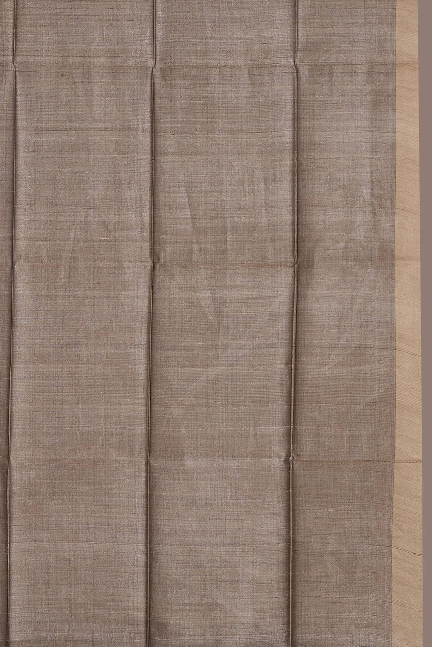 Beige Bhagalpuri Tussar Silk Saree