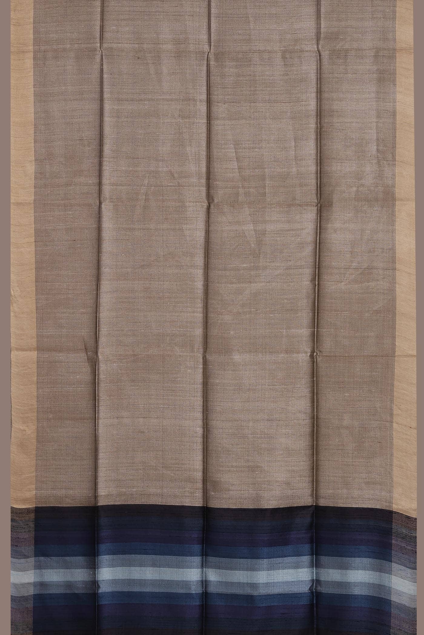 Beige Bhagalpuri Tussar Silk Saree