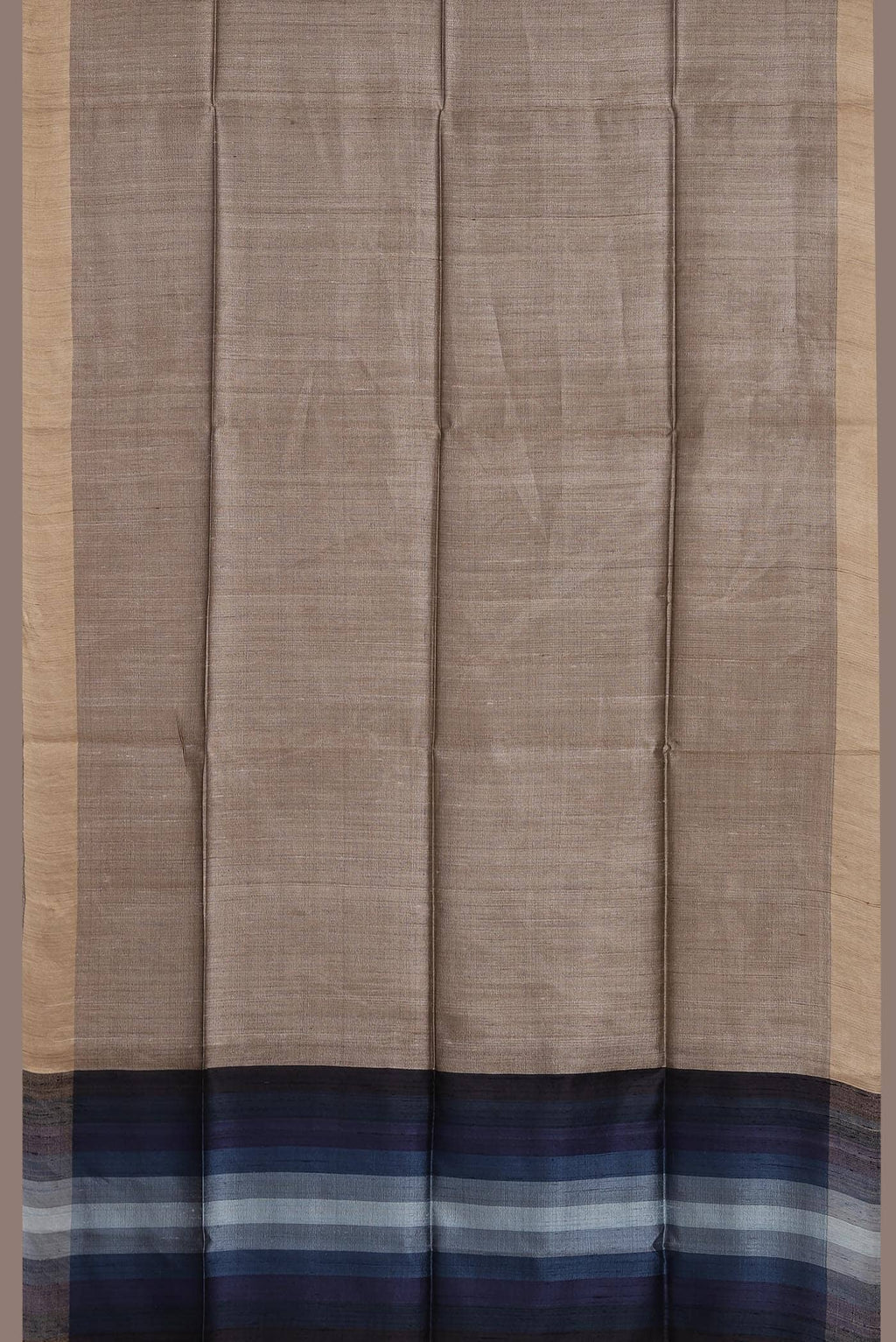 Beige Bhagalpuri Tussar Silk Saree