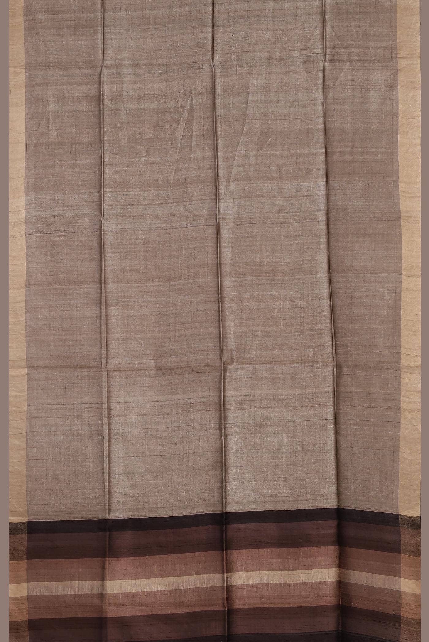 Beige Bhagalpuri Tussar Silk Saree