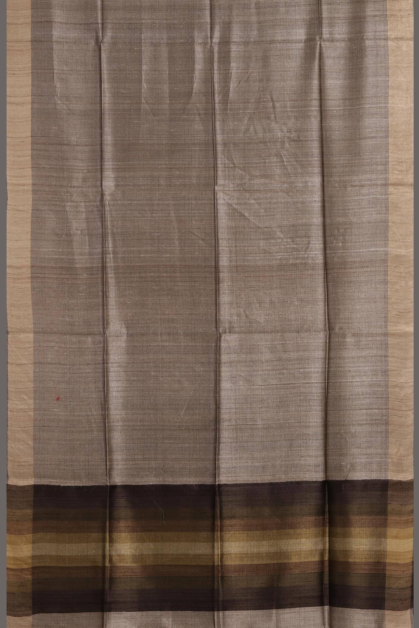 Beige Bhagalpuri Tussar Silk Saree
