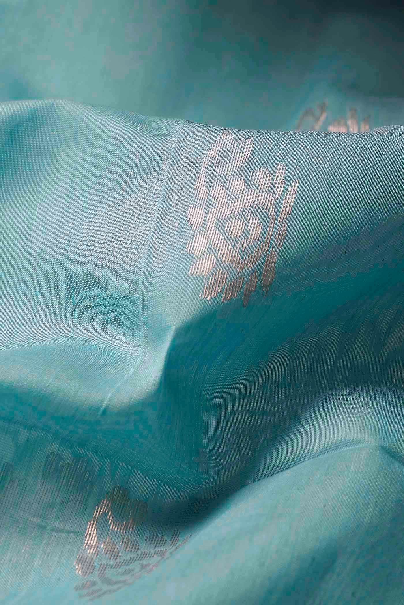 Sky Blue Maheshwari Silk Cotton Saree