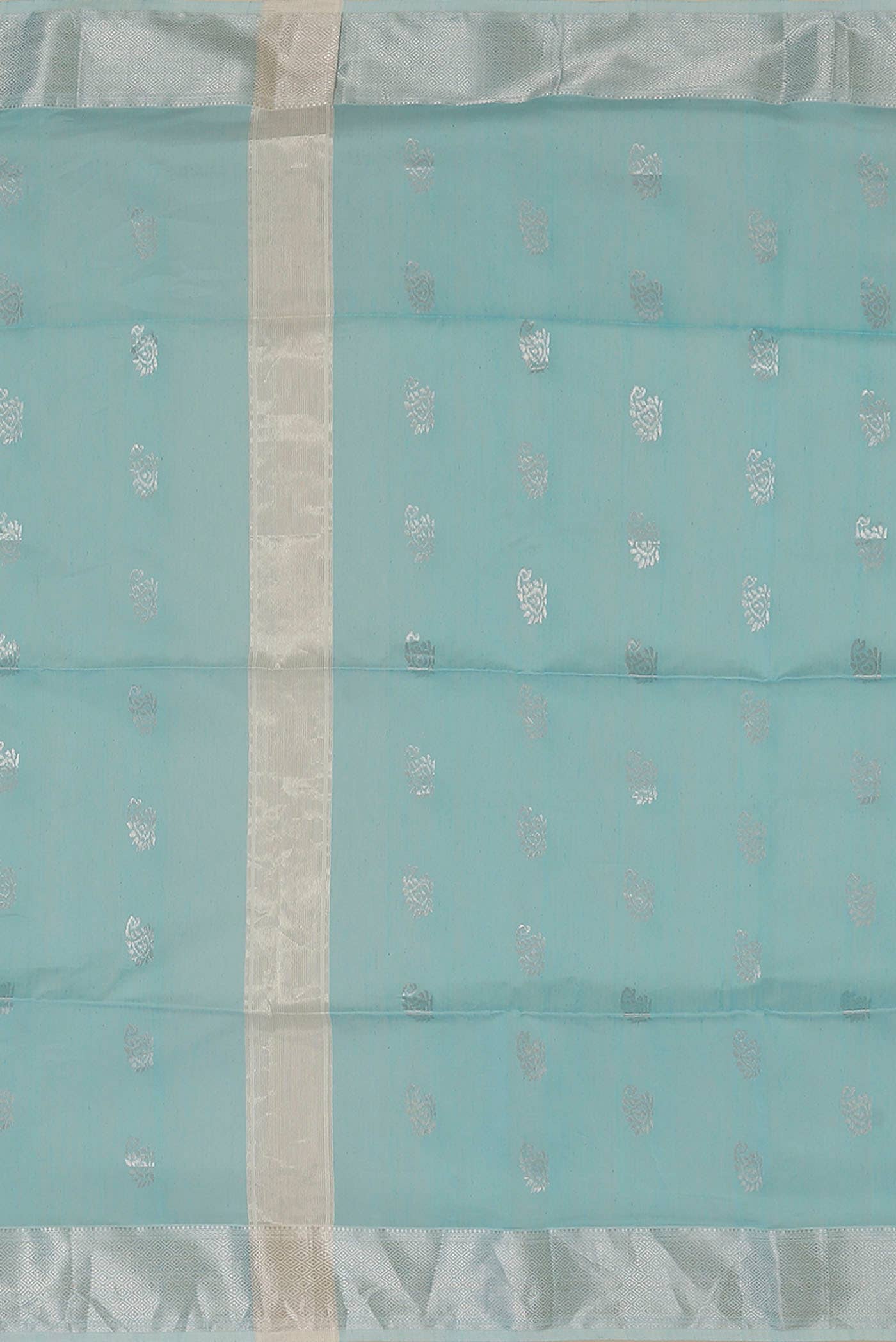 Sky Blue Maheshwari Silk Cotton Saree