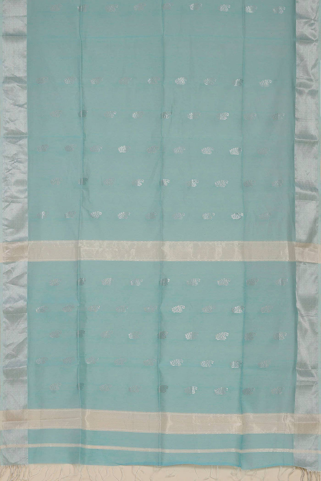 Sky Blue Maheshwari Silk Cotton Saree