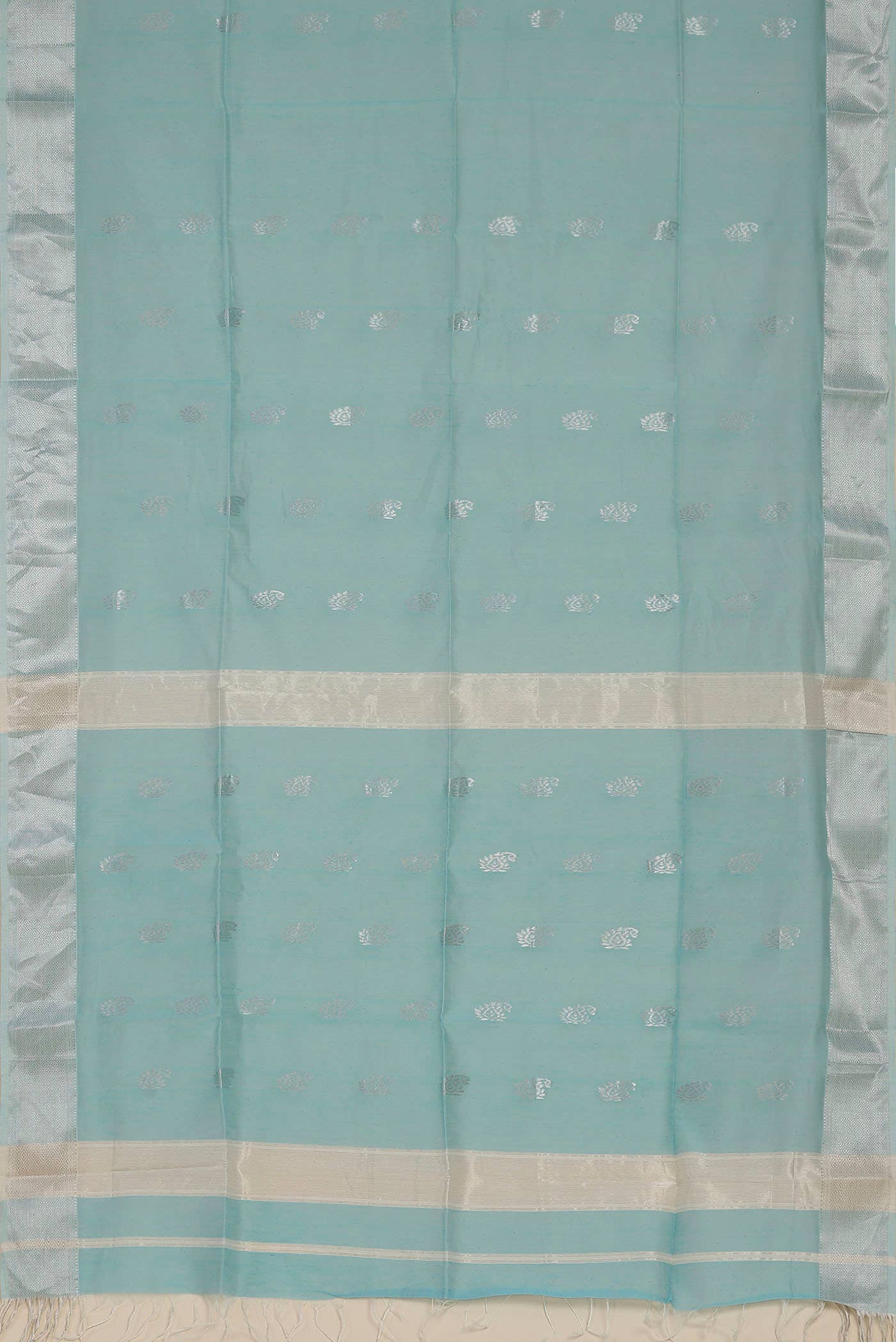 Sky Blue Maheshwari Silk Cotton Saree