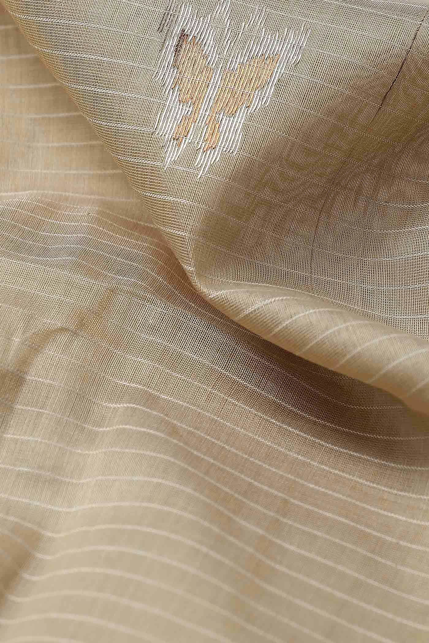 Beige Maheshwari Silk Cotton Saree