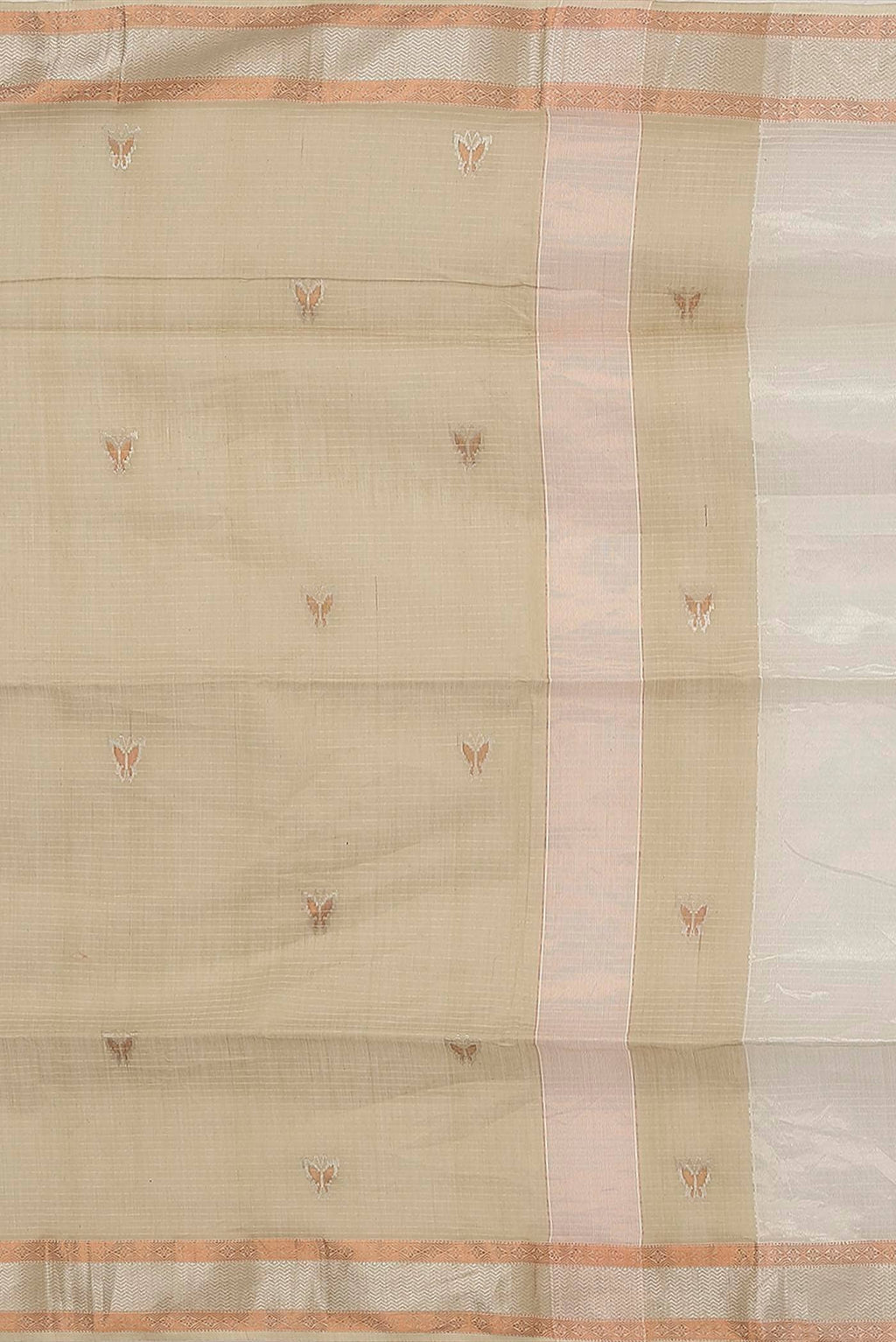 Beige Maheshwari Silk Cotton Saree