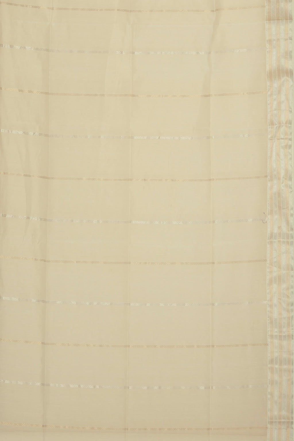 Cream Maheshwari Silk Cotton Saree