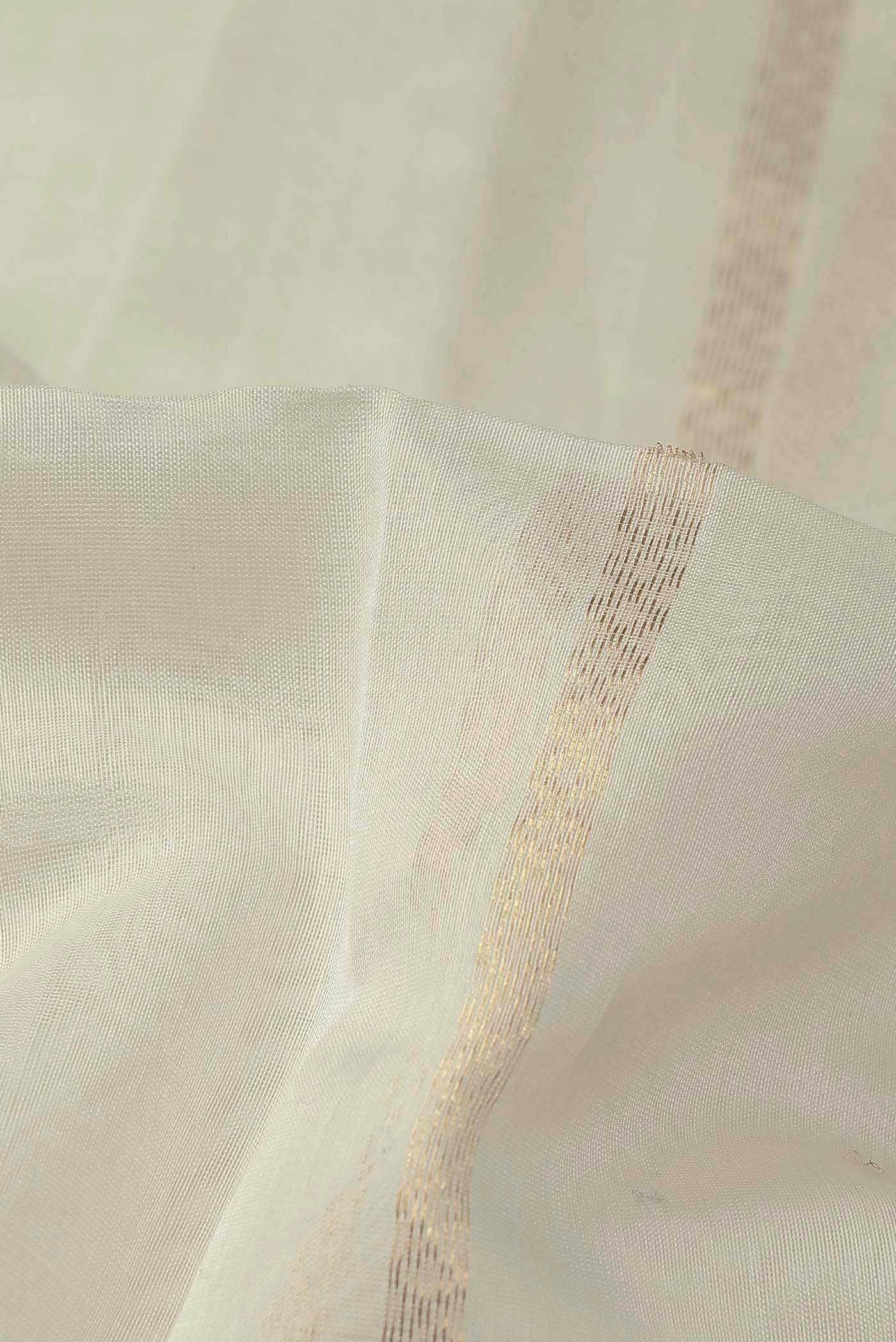 Cream Maheshwari Silk Cotton Saree