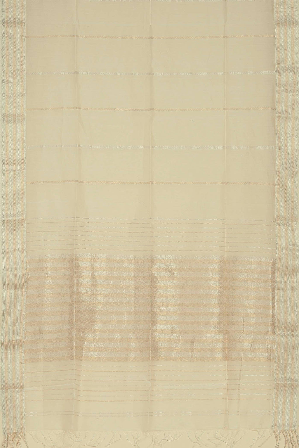Cream Maheshwari Silk Cotton Saree