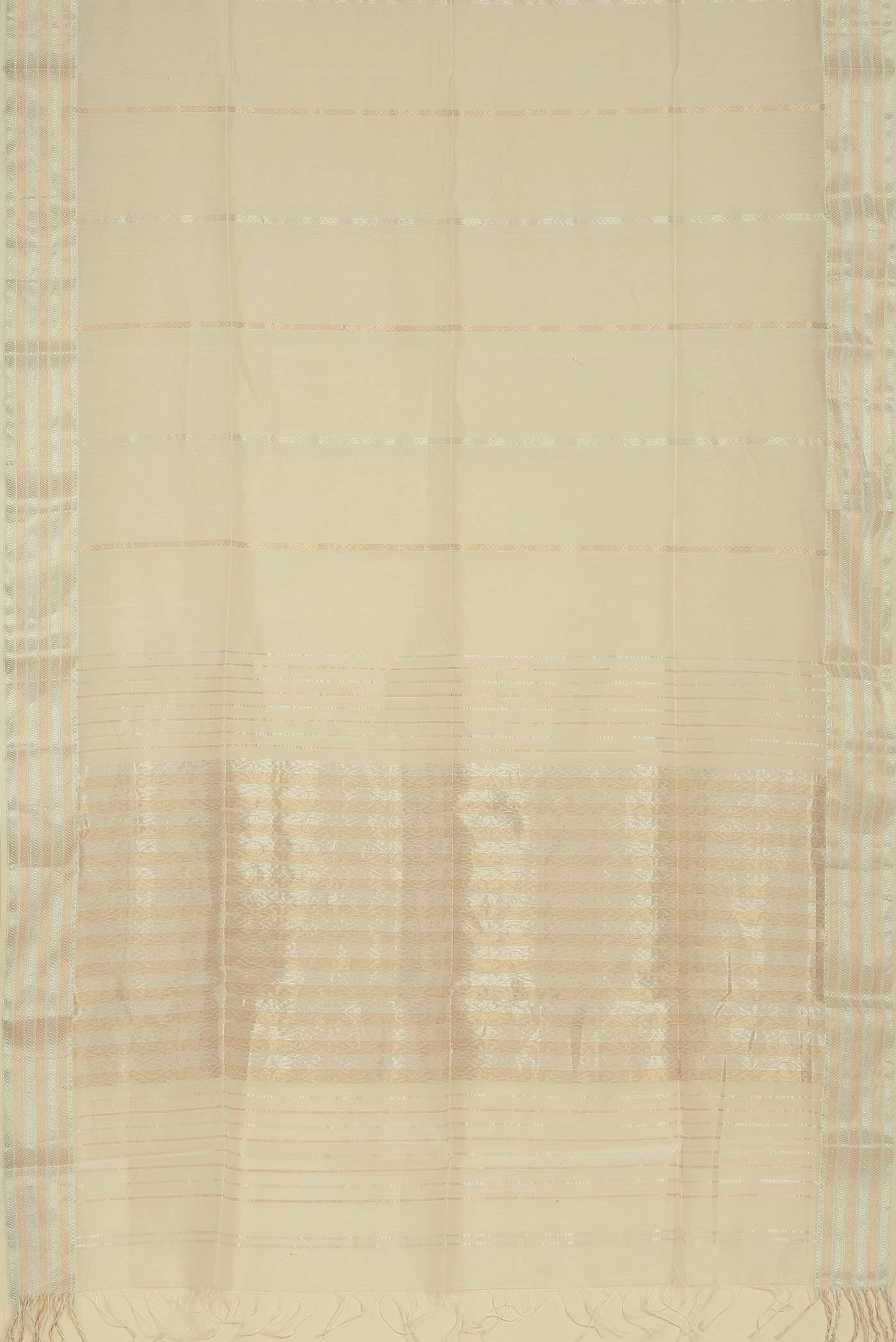 Cream Maheshwari Silk Cotton Saree