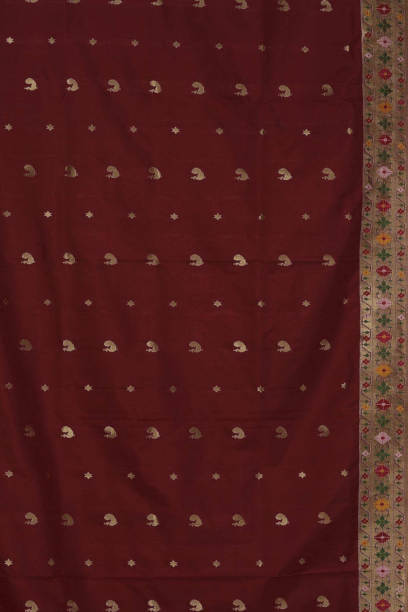 Pure Silk Pure Zari Maroon Paithani Saree