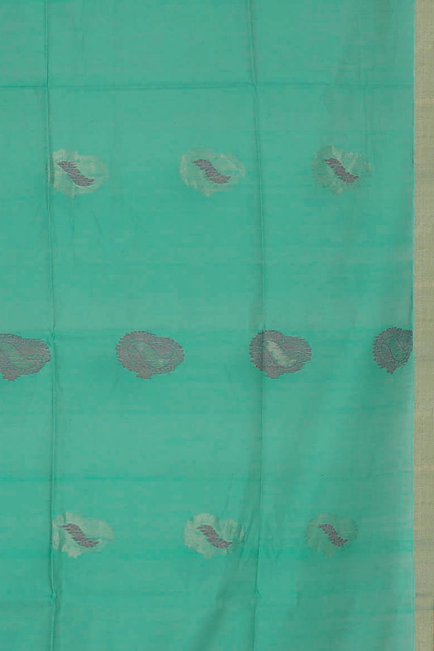 Sea Green Silk Cotton Saree