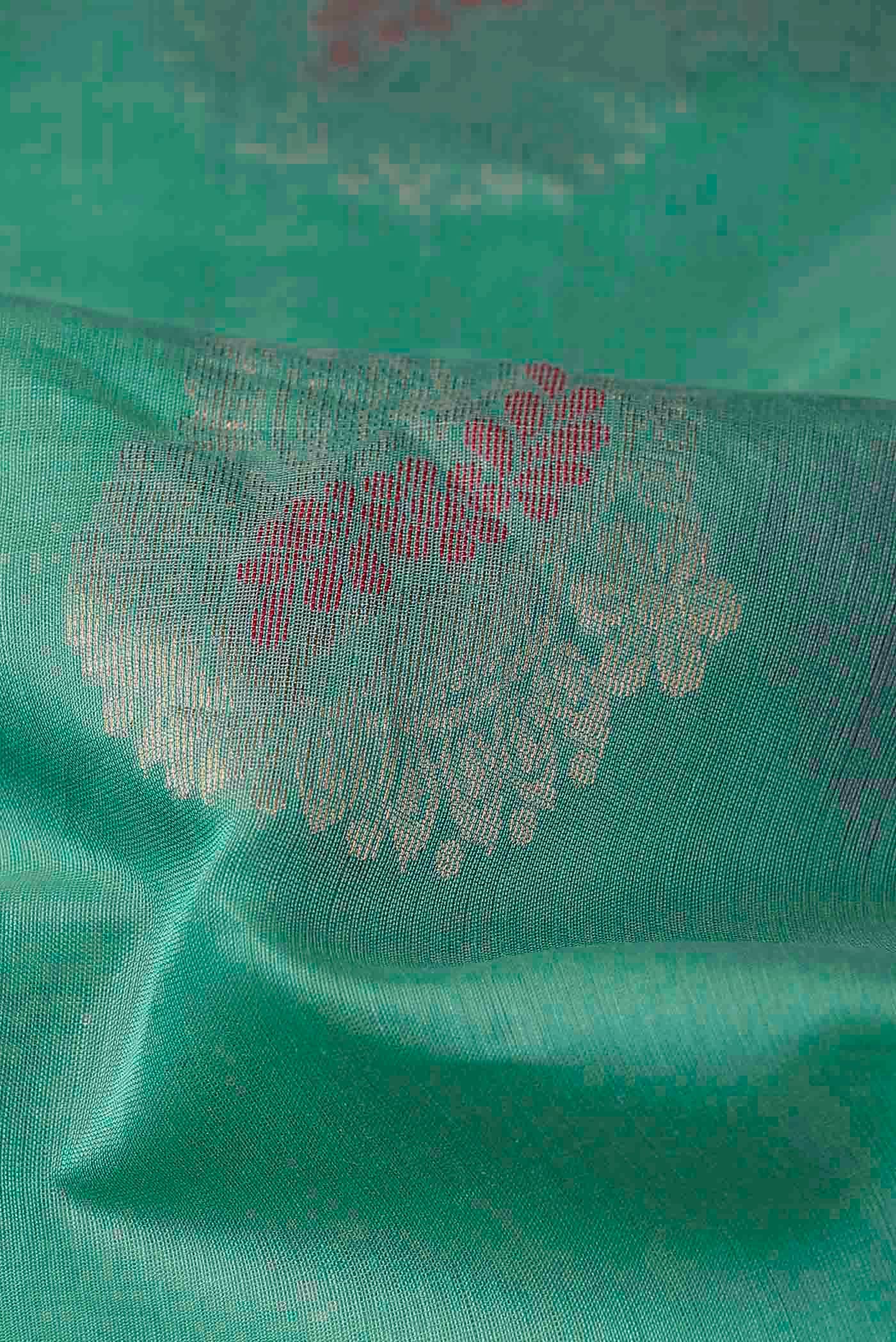 Sea Green Silk Cotton Saree