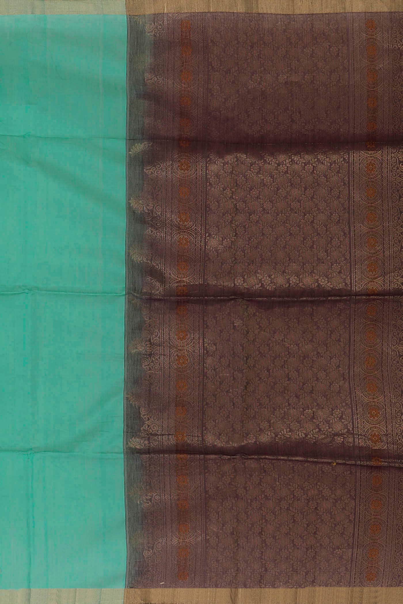 Sea Green Silk Cotton Saree