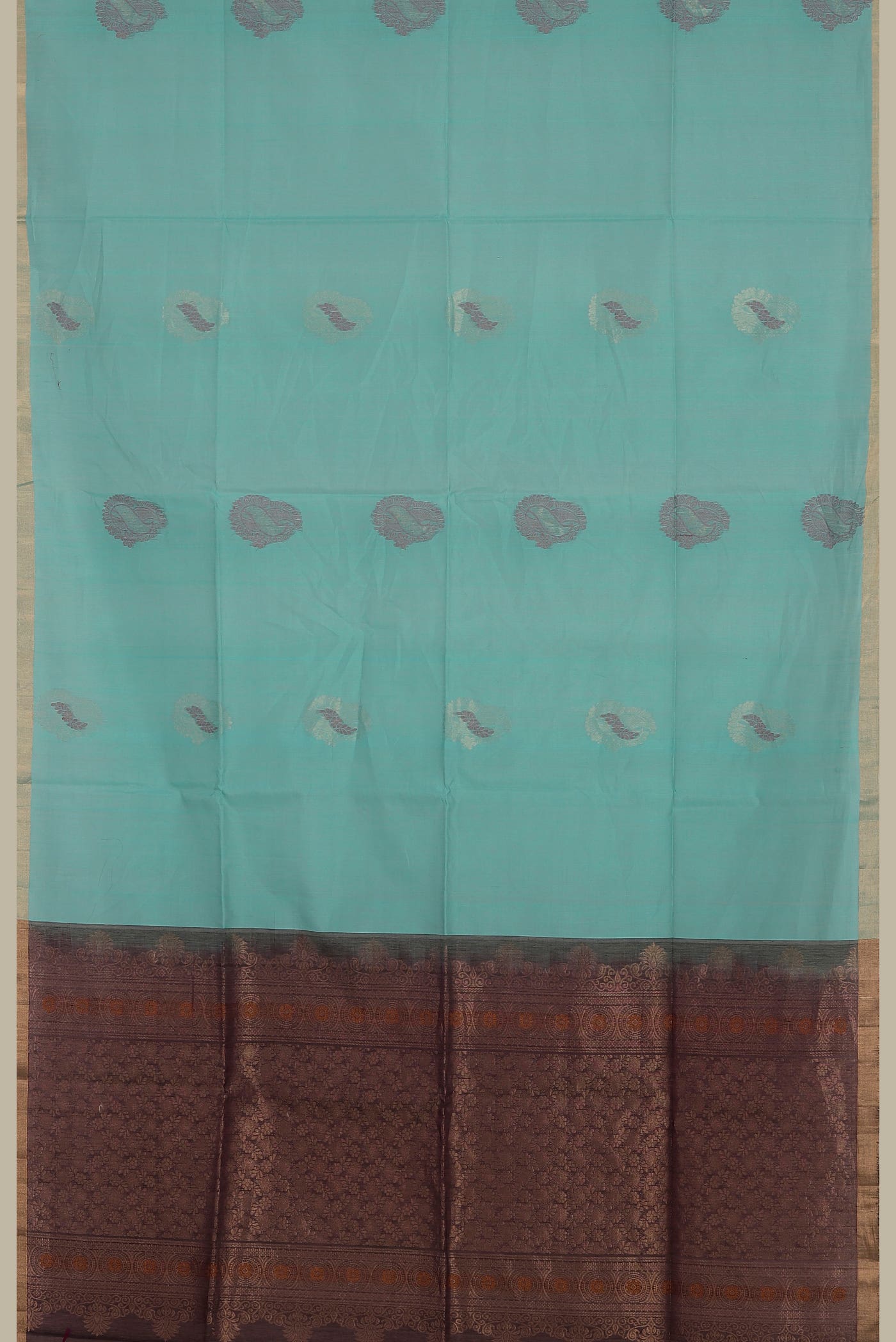 Sea Green Silk Cotton Saree
