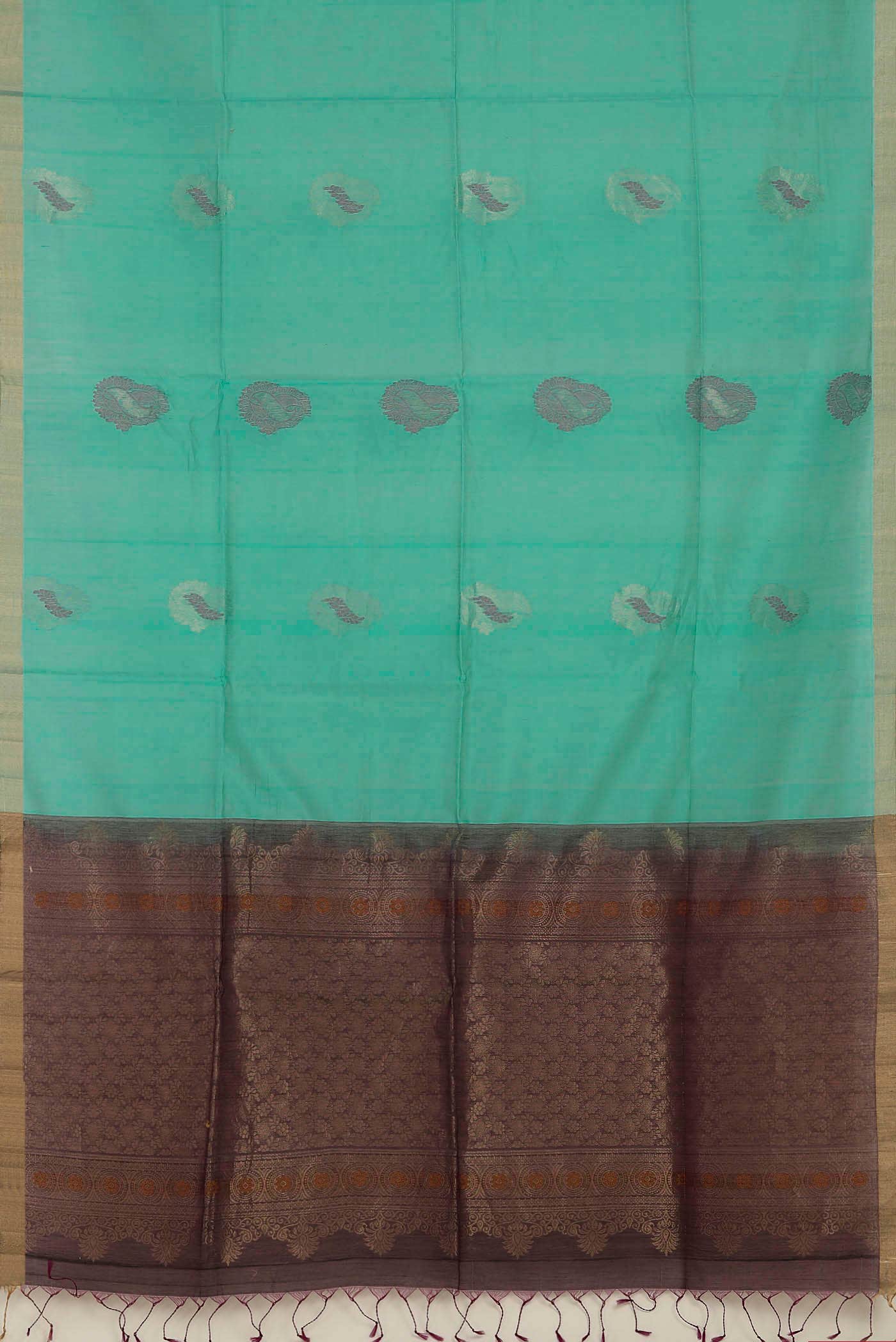 Sea Green Silk Cotton Saree