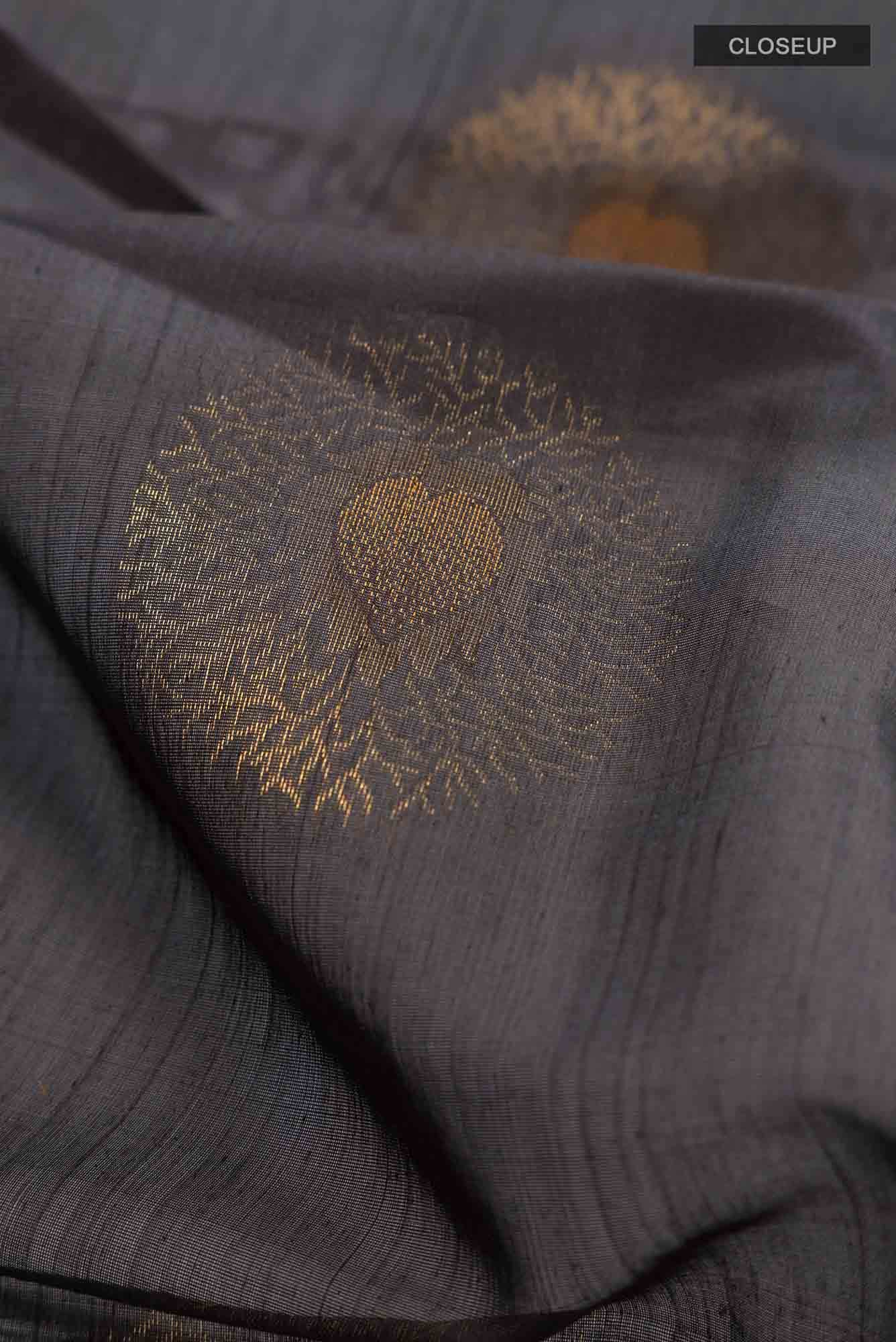 Black Kora Cotton Saree