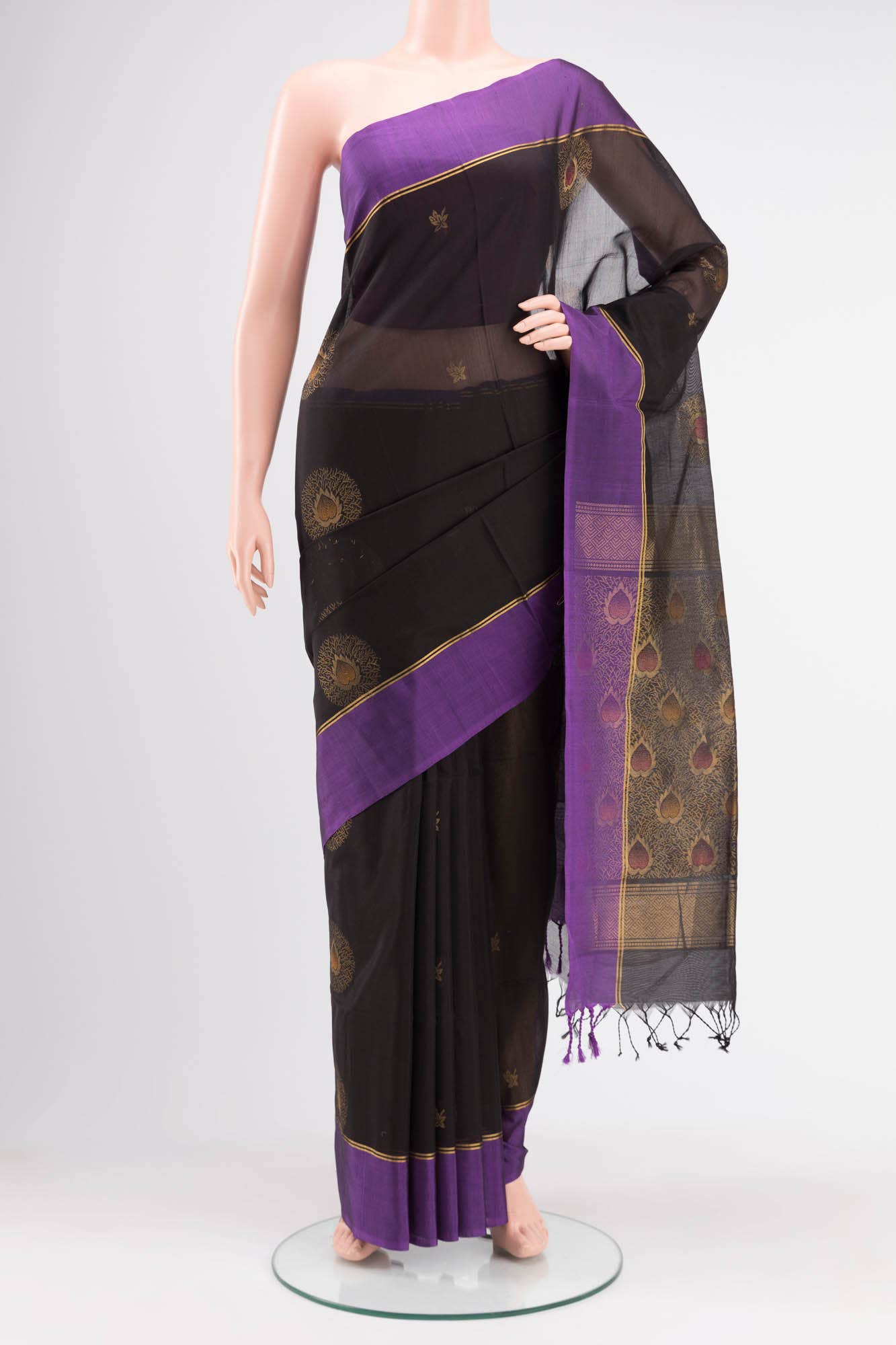 Black Kora Cotton Saree