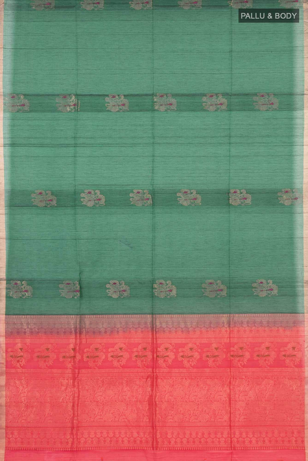 Green Dual Tone Kora Cotton Saree