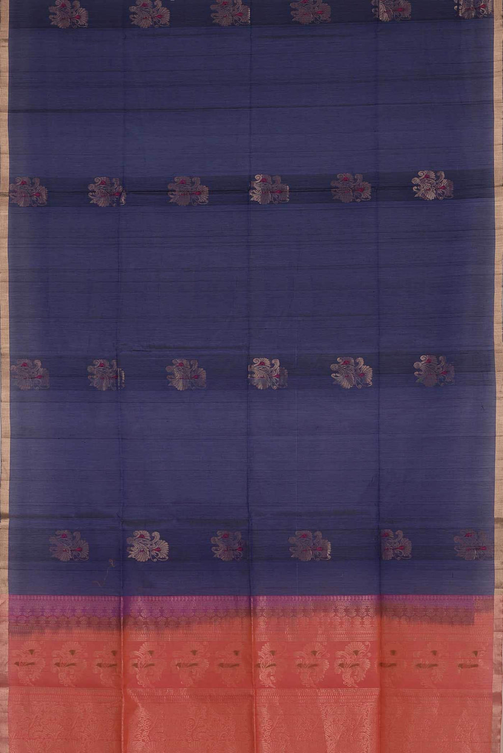 Blue Blended Silk Cotton Saree