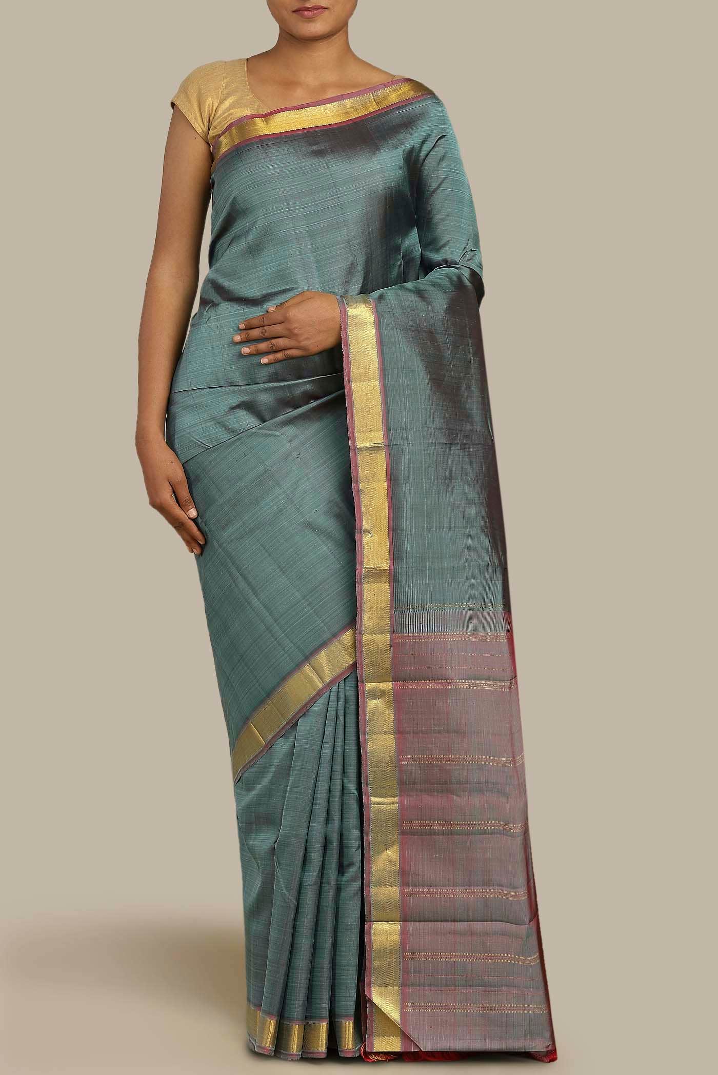 Blue Kanchipuram Silk Saree