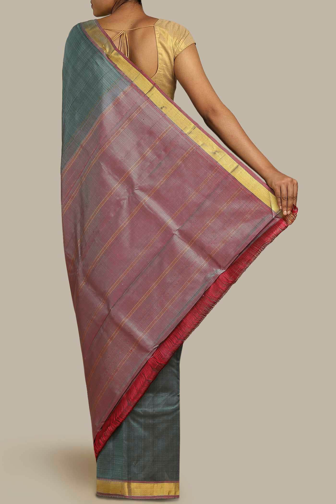 Blue Kanchipuram Silk Saree