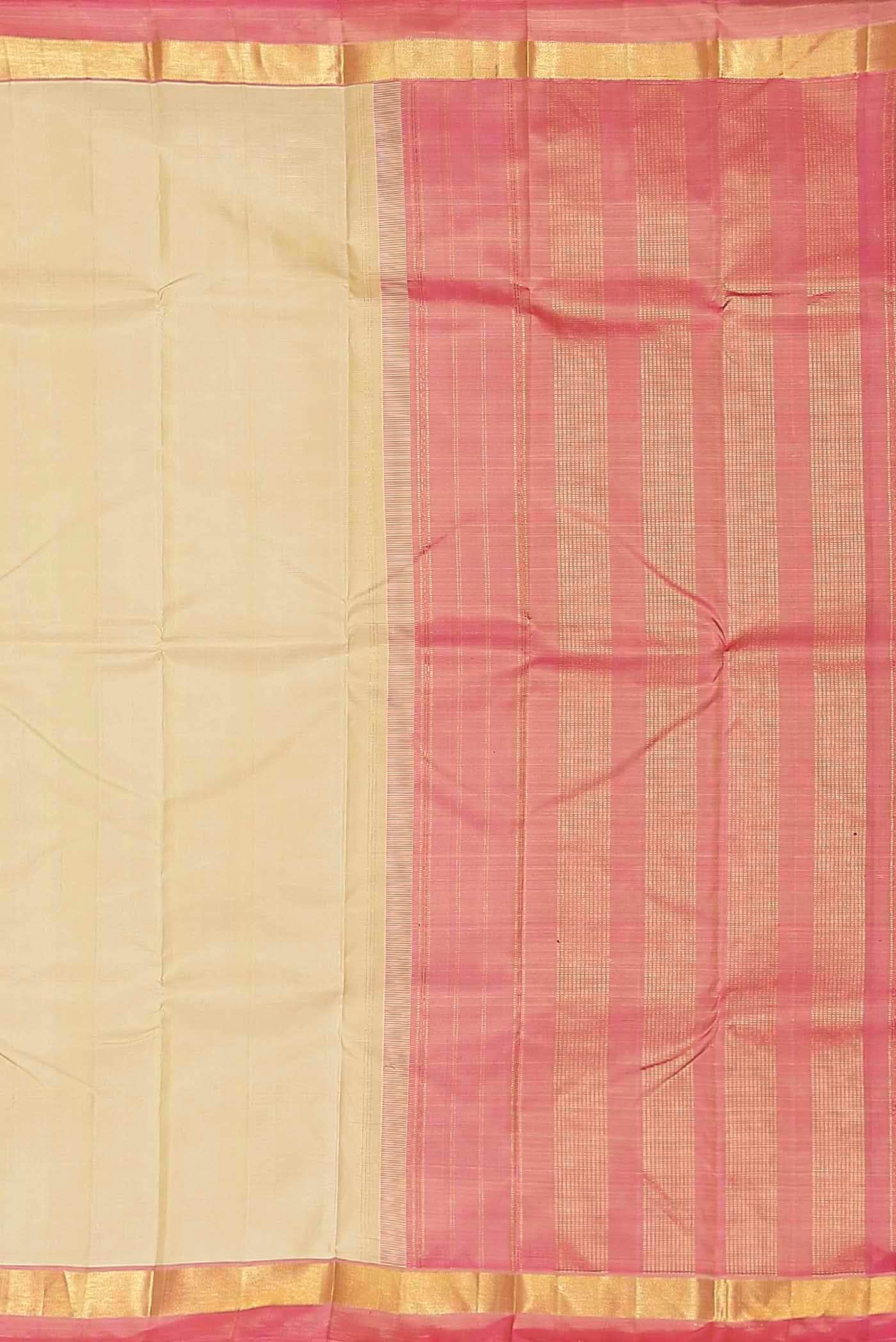 Cream Kanchipuram Silk Saree