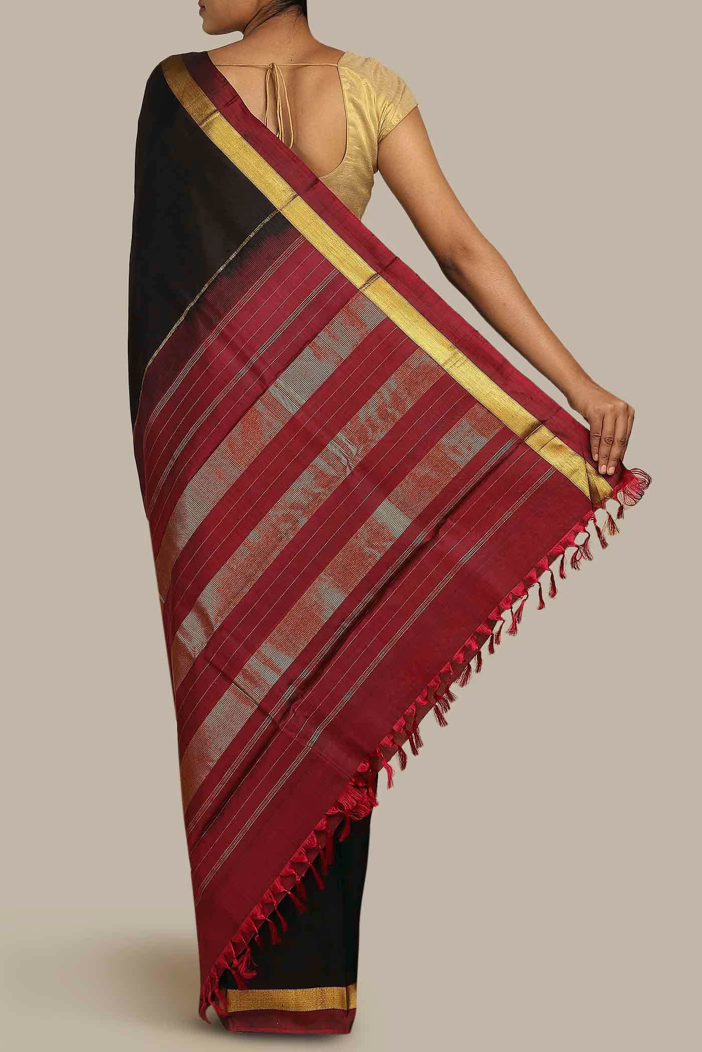 Black Kanchipuram Silk Saree