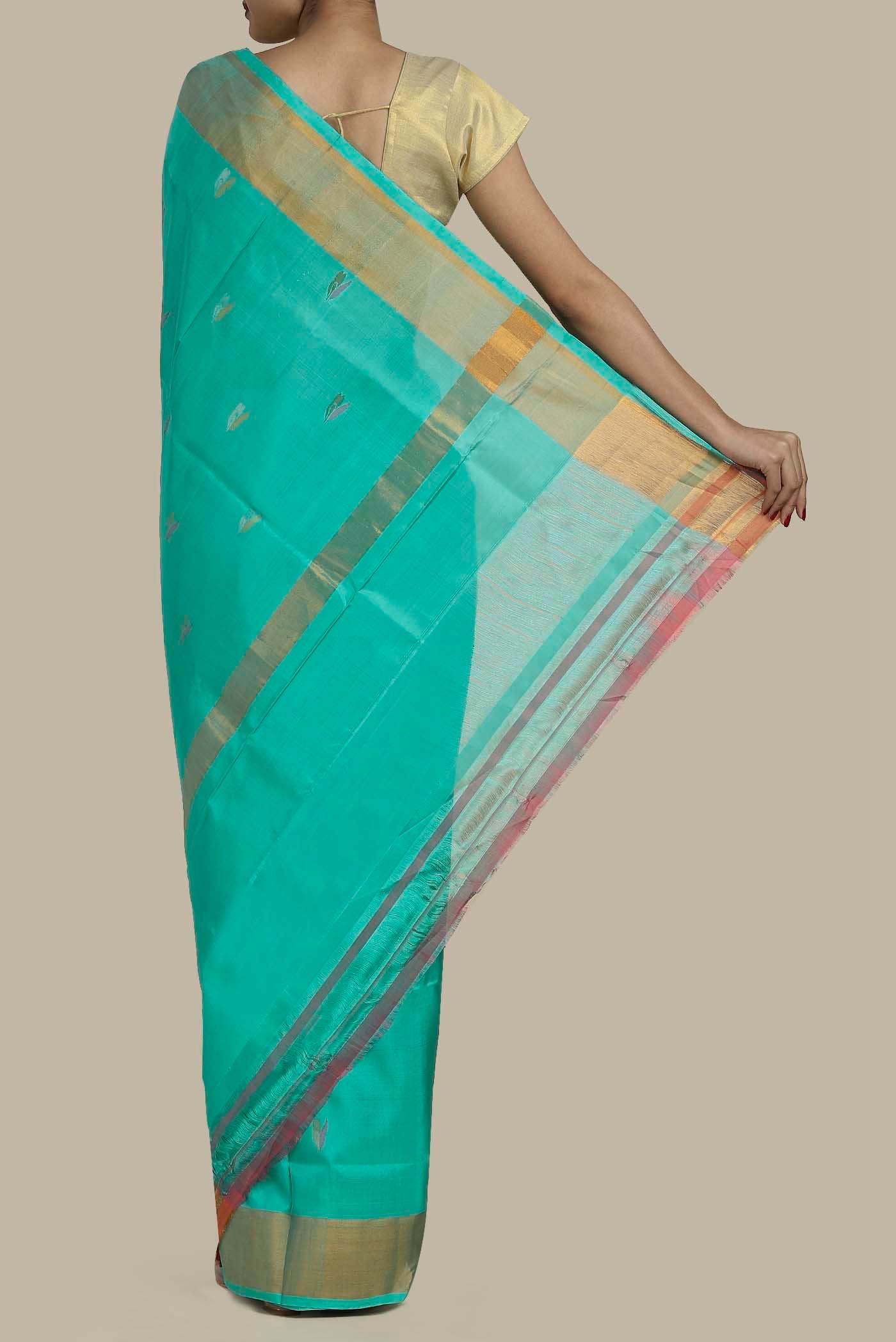 Turquoise Uppada Silk Saree