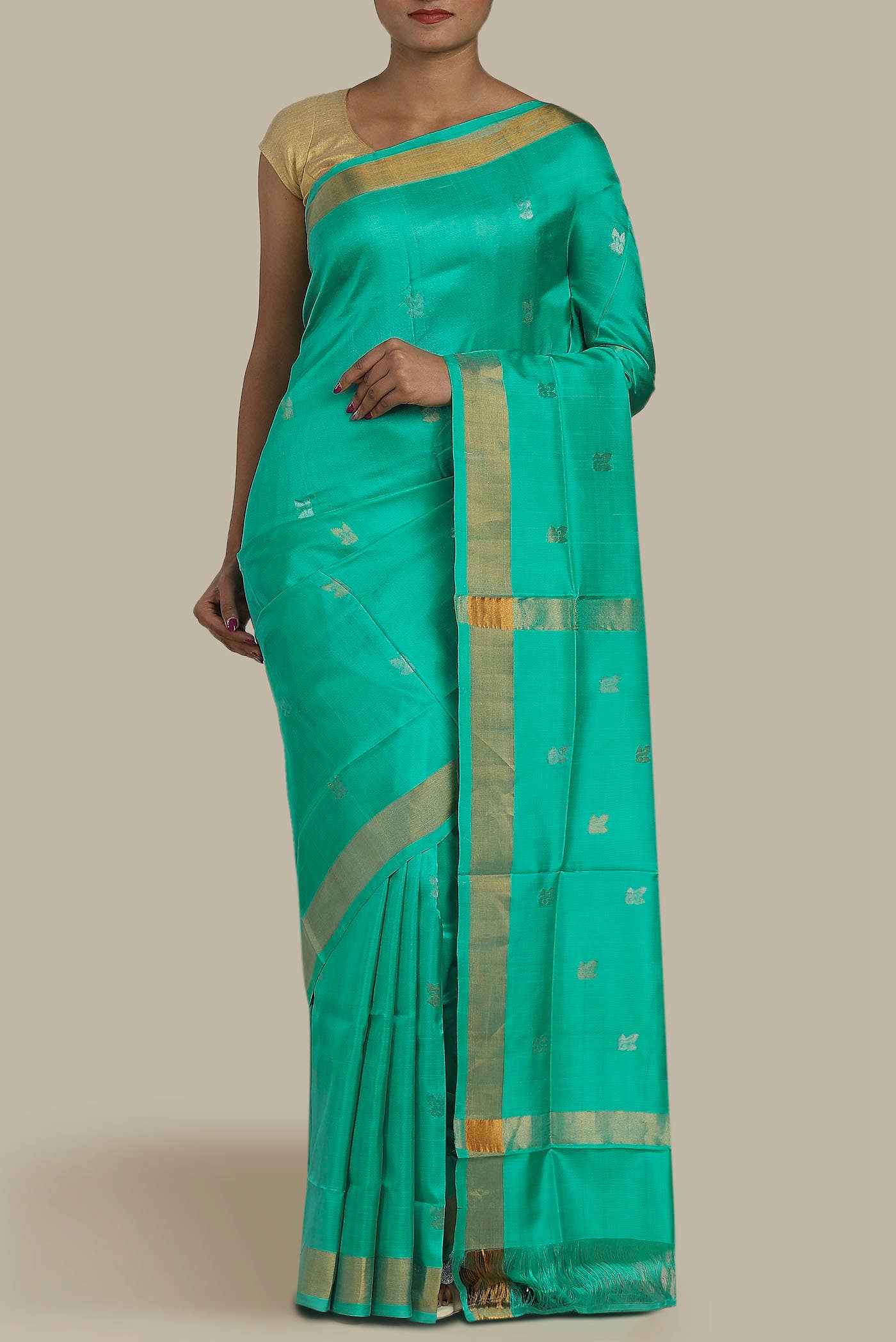 Turquoise Uppada Silk Saree