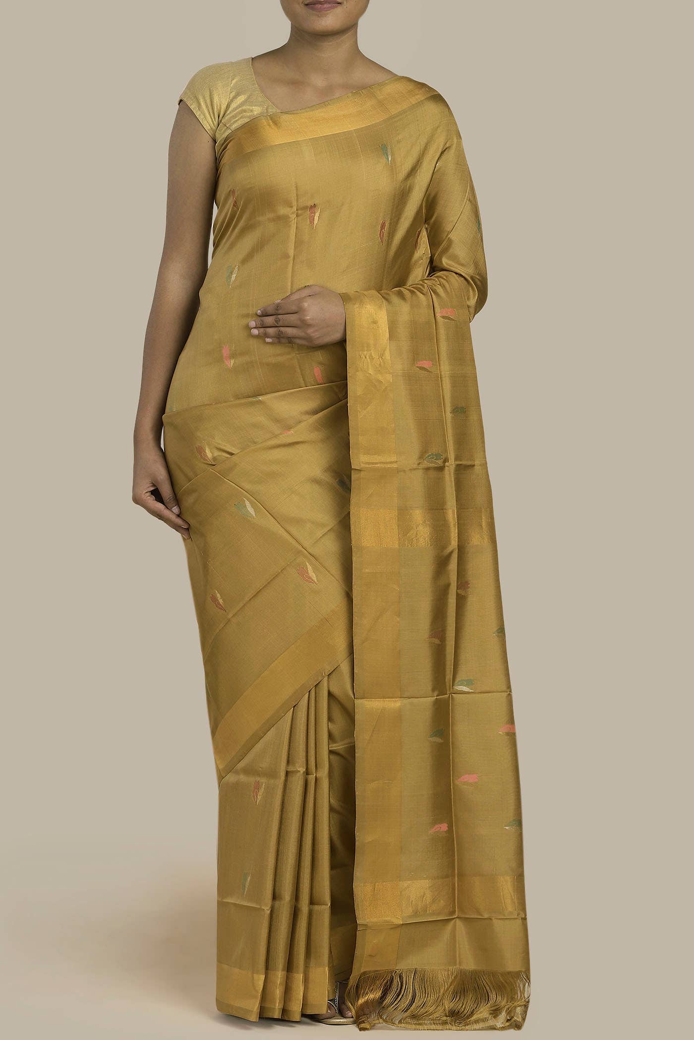 Brown Uppada Silk Saree